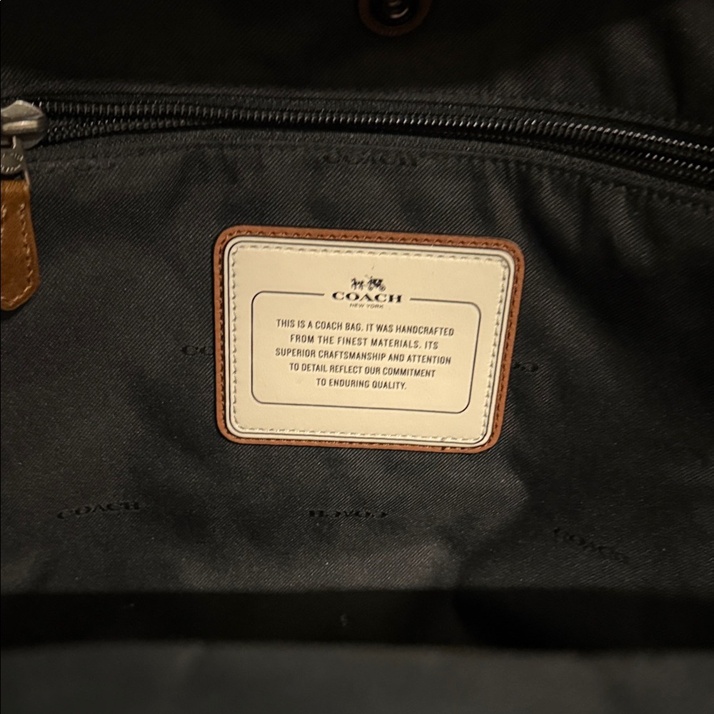 Coach Leather Backpack with Orange and Black Stripes - Picture 2 of 7